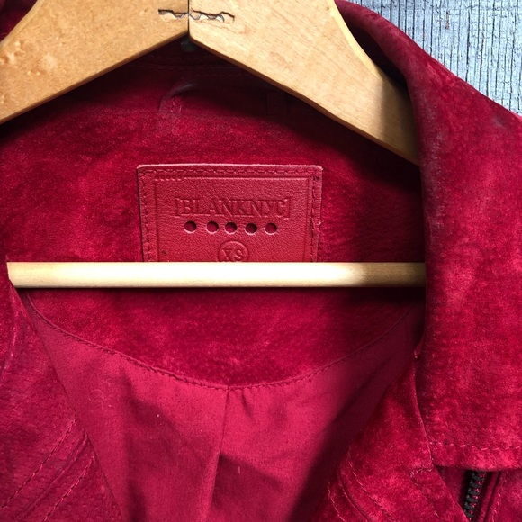 BLANK NYC Red suede leather moto jacket - Picture 2 of 5